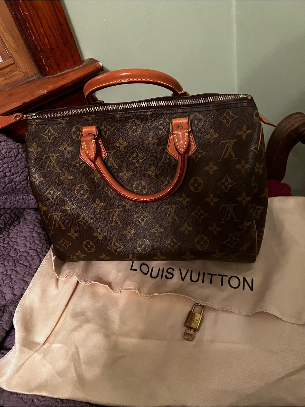 Speedy 30 Louis Vuitton Brown Monogram Canvas Top-Handle Tote